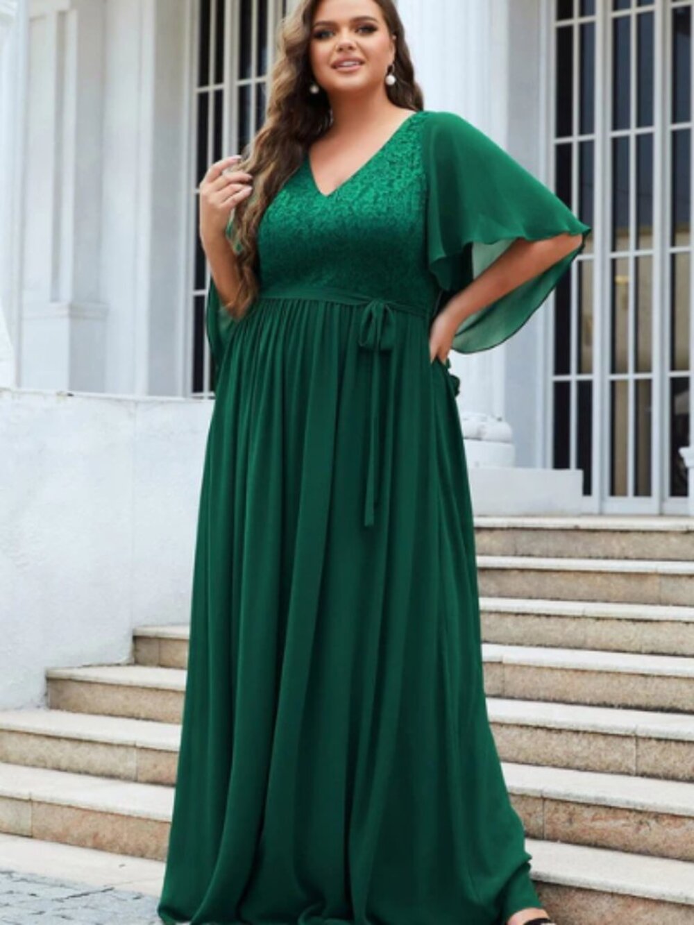 Plus Size Mother of Bride Lace Chiffon Gown Size 26